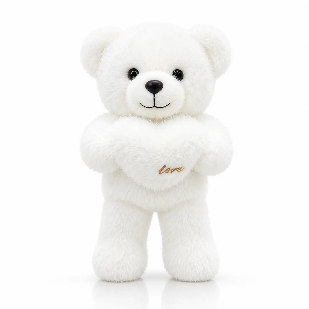 Ositos de Peluche Premium 30 cm con Corazón “Love” – Regalo Ideal Día de la Madre, San Valentín o Aniversario (Blanco, Rosado y Marrón) 3