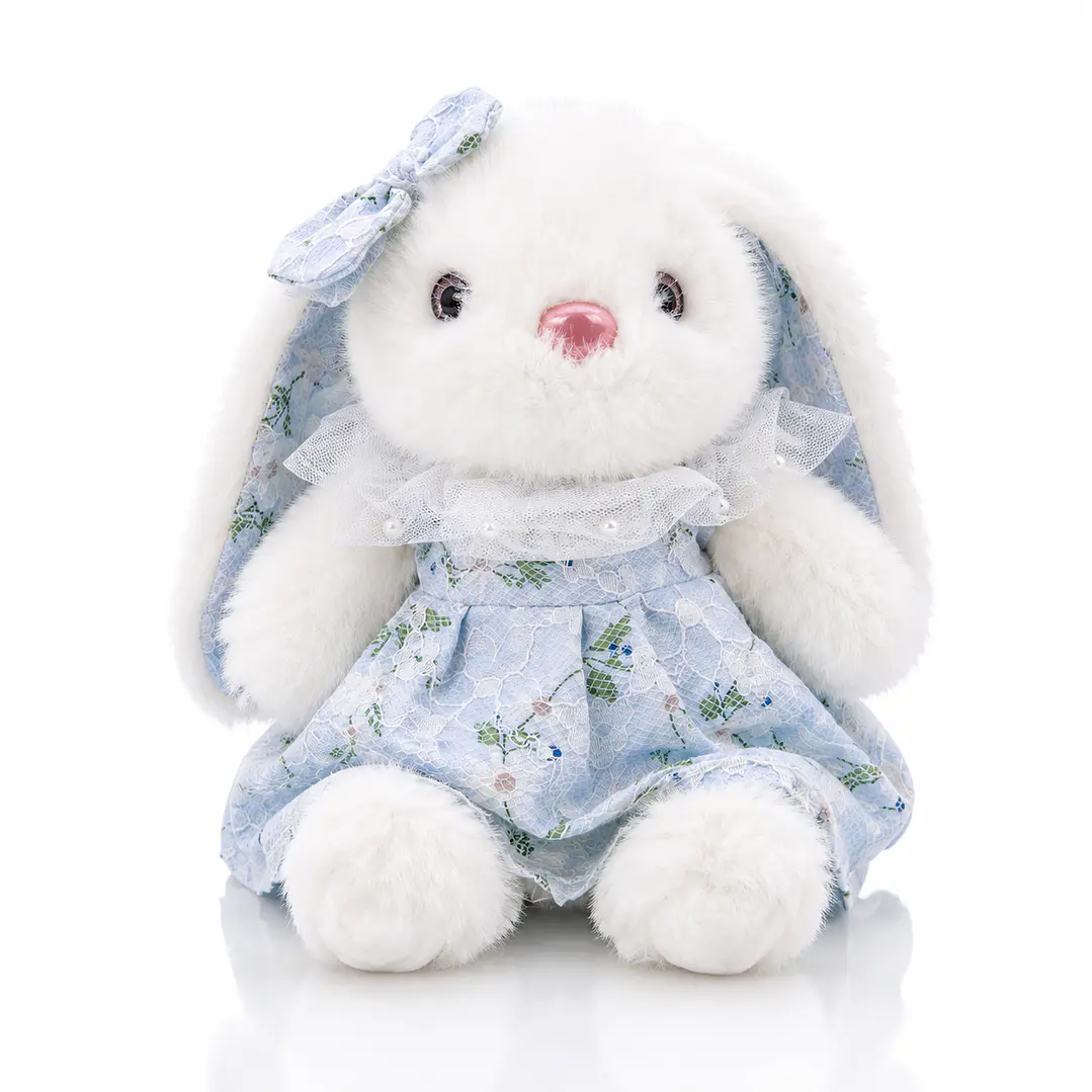 Conejita de Peluche con Vestido – Edición Floral Pastel 5