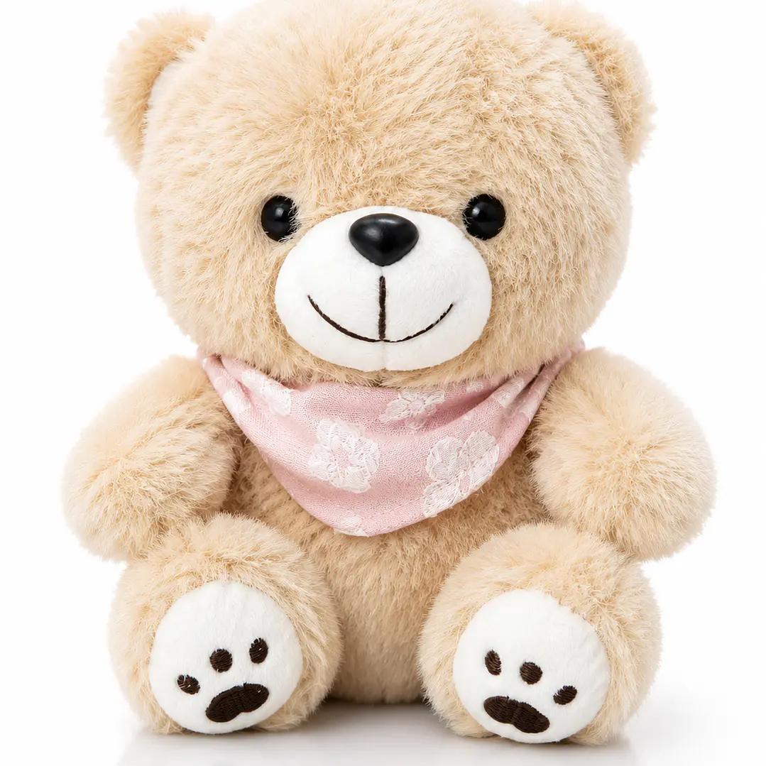 Osito de Peluche 22 cm con Pañuelo Rosa | Peluche Suave y Tierno para Regalo 1