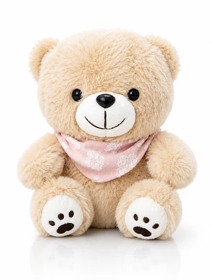 Osito de Peluche 22 cm con Pañuelo Rosa | Peluche Suave y Tierno para Regalo