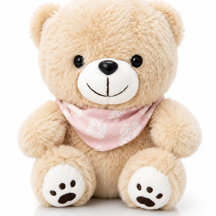 Osito de Peluche 22 cm con Pañuelo Rosa | Peluche Suave y Tierno para Regalo 1