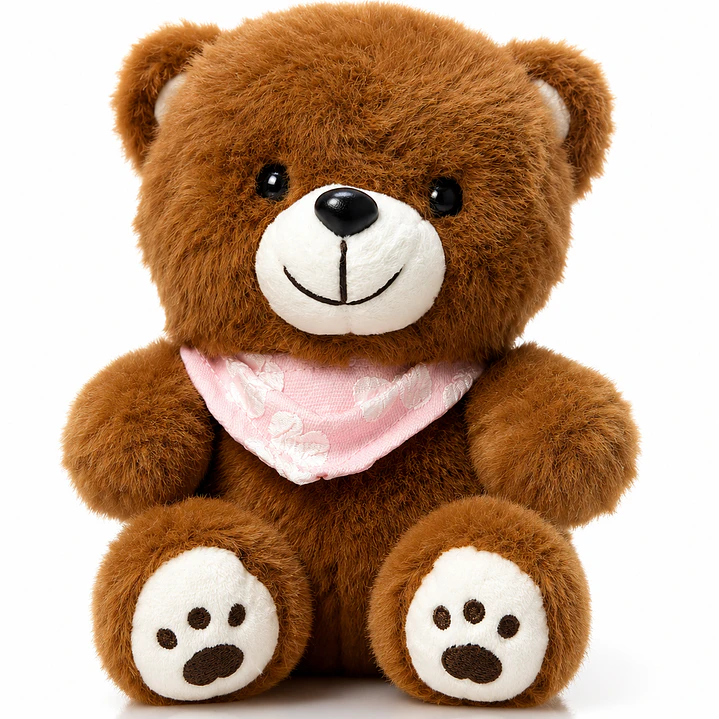 Osito de Peluche 22 cm con Pañuelo Rosa | Peluche Suave y Tierno para Regalo 2
