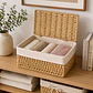 Set de 3 Cajas Organizadoras de Mimbre con Tapa | Cestos Decorativos para Hogar - Miniatura 6