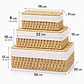 Set de 3 Cajas Organizadoras de Mimbre con Tapa | Cestos Decorativos para Hogar - Miniatura 8