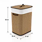 Cesto Organizador de Ropa de Bambú – 50 cm, con Tapa y Asas de Cuerda | Elegante y Resistente - Miniatura 5