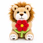 Peluche León con Flor 30 cm – León de Peluche Suave Decorativo y Regalo para Niños - Miniatura 1