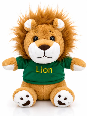 Peluche León 28 cm – León de Peluche Suave Decorativo para Regalo en Colores Azul, Rosa y Verde