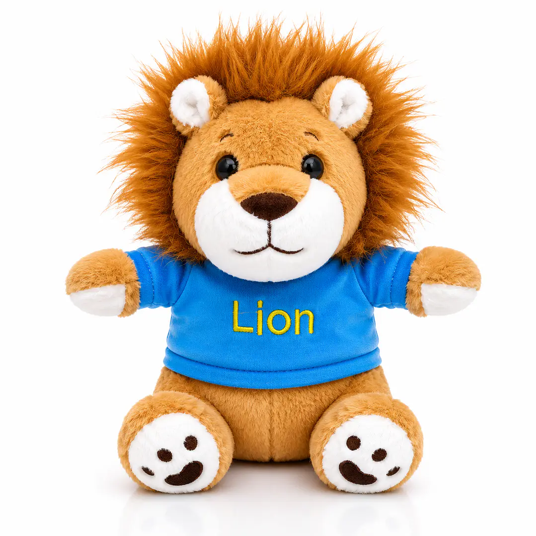 Peluche León 28 cm – León de Peluche Suave Decorativo para Regalo en Colores Azul, Rosa y Verde 3