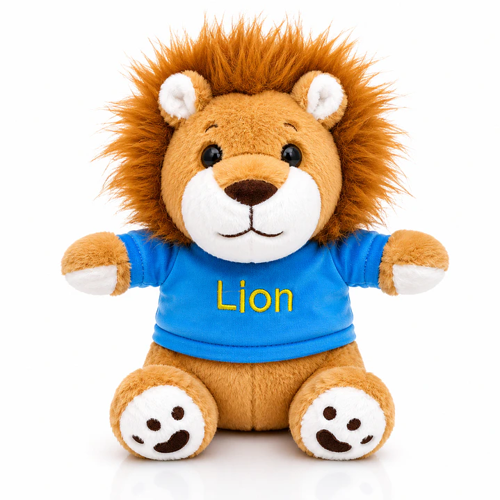 Peluche León 28 cm – León de Peluche Suave Decorativo para Regalo en Colores Azul, Rosa y Verde 3