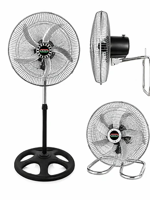 Ventilador 18 “ 3 en 1 Crown – Potencia y frescura garantizada- Galvanizado 