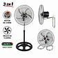 Ventilador 18 “ 3 en 1 Crown – Potencia y frescura garantizada- Galvanizado  - Miniatura 2
