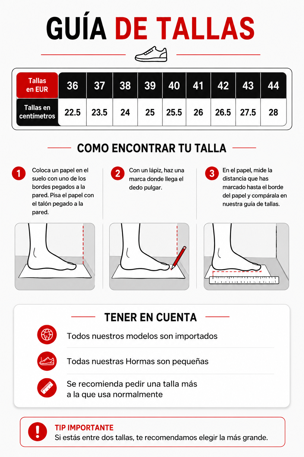 Guía de tallas 