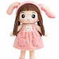 Muñeca de Tela Suave 30 cm – Muñeca Infantil Tierna con Vestido Rosado y Detalles Encantadores - Miniatura 2