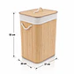 Cesto Organizador de Ropa de Bambú – 50 cm, con Tapa y Asas de Cuerda | Elegante y Resistente - Miniatura 3