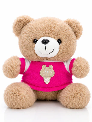 Oso de Peluche con Polo Rosa 22 cm | Suave, Tierno y Perfecto para Regalar