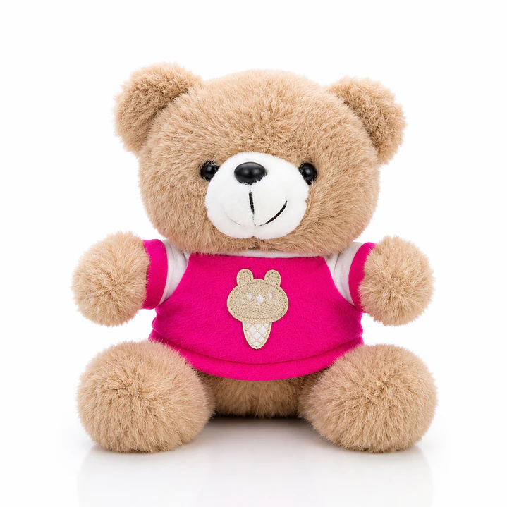 Oso de Peluche con Polo Rosa 22 cm | Suave, Tierno y Perfecto para Regalar 1