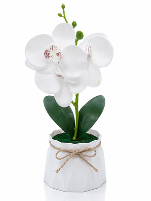 Orquídea Artificial Decorativa en Maceta – Colores Surtidos
