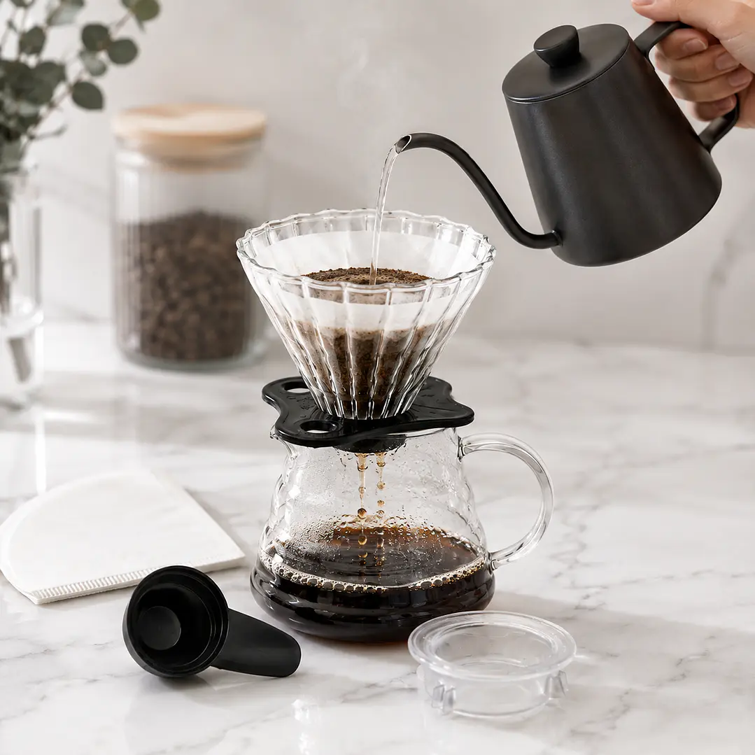 Set de Café Filtrado con Dripper y Jarra de Vidrio 1
