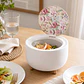 Cesto de Mesa Blanco con Tapa Floral Decorativa - Miniatura 1