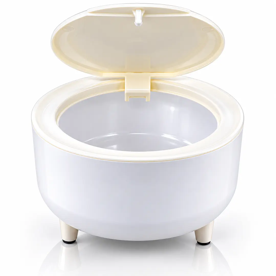 Cesto de Mesa Blanco con Tapa Floral Decorativa 3