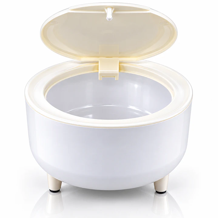 Cesto de Mesa Blanco con Tapa Floral Decorativa 3