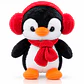 Peluche Pingüino con Orejeras y Bufanda 28 cm – Suave y Tierno - Miniatura 1