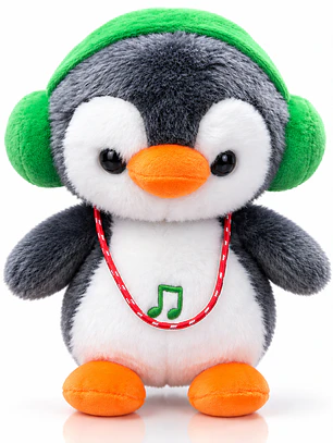 Peluche Pingüino con Audífonos 23 cm – Tierno 