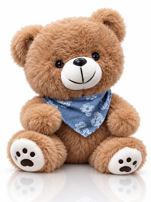 Osito de Peluche 22 cm con Pañuelo Celeste | Peluche Suave y Tierno para Regalo
