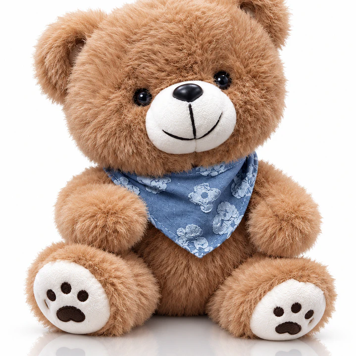 Osito de Peluche 22 cm con Pañuelo Celeste | Peluche Suave y Tierno para Regalo 1