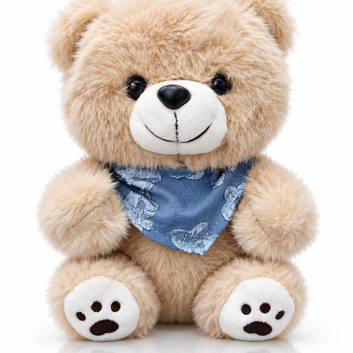 Osito de Peluche 22 cm con Pañuelo Celeste | Peluche Suave y Tierno para Regalo 2
