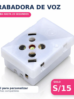 Grabadora de Voz para Peluches de 20 Segundos – Módulo de Audio para Regalos Personalizados