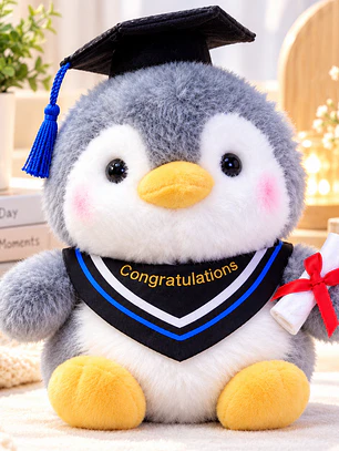 Pingüino de Graduación de Peluche 22 cm | Regalo para Graduados