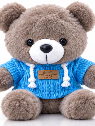Osito de Peluche con Chompa y Capucha | Regalo Tierno - 22 cm 