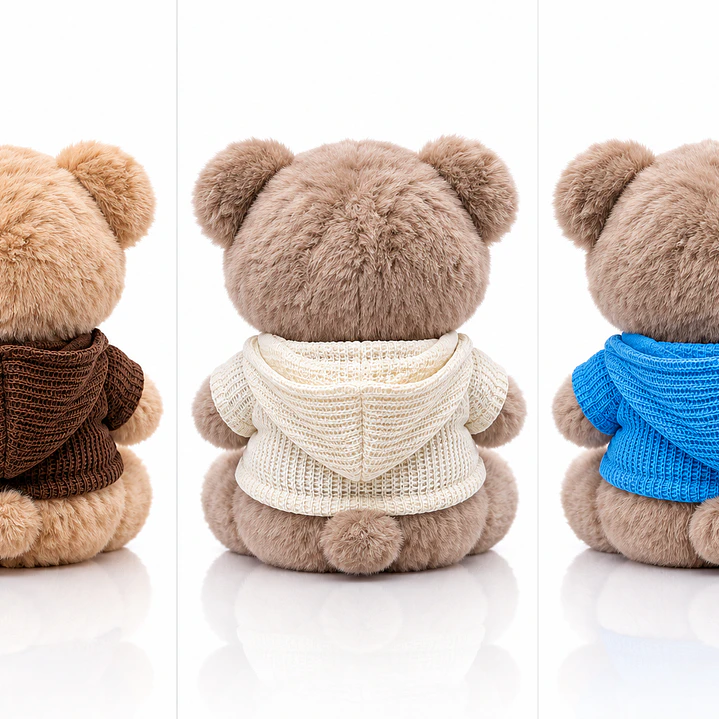 Osito de Peluche con Chompa y Capucha | Regalo Tierno - 22 cm  3