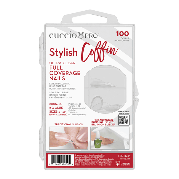 Stylish Coffin Ultra Clear Full Cover Tips 1