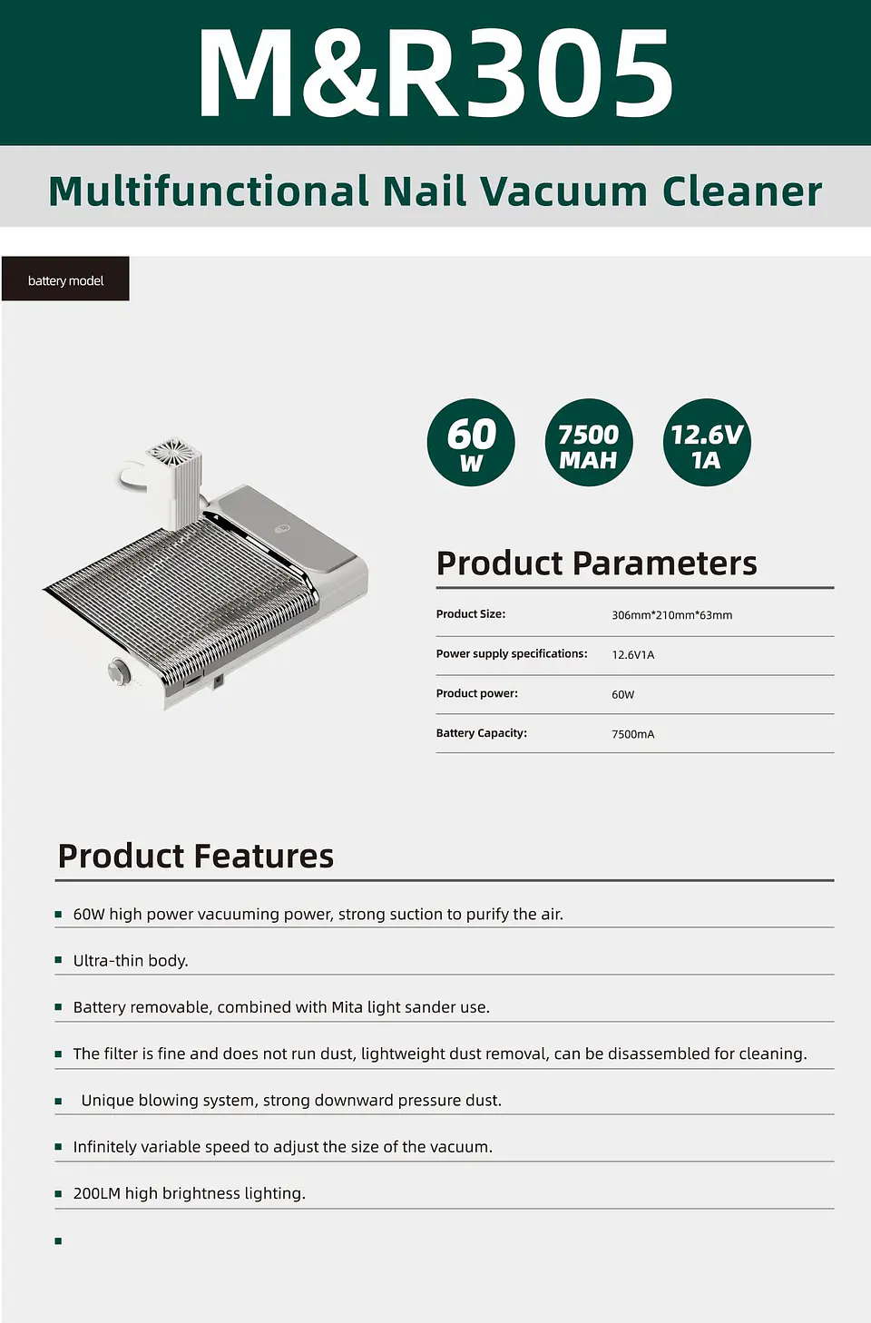 305PRO NAIL DUST COLLECTOR 2