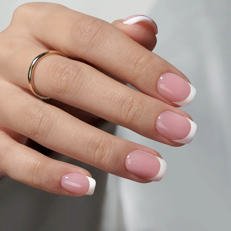 XCOATTIPS® French – Extra Short Squoval White Tips 2