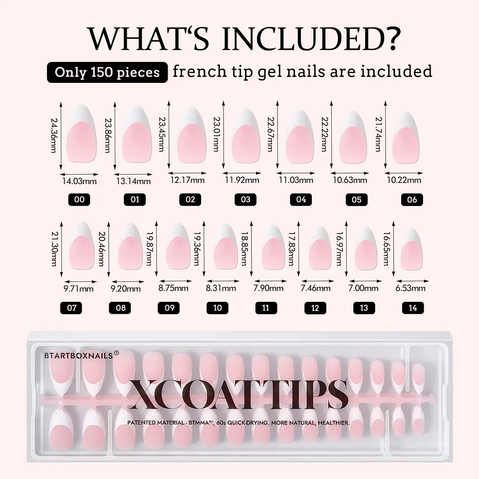 XCOATTIPS® French –Medium Almond White Tips 4