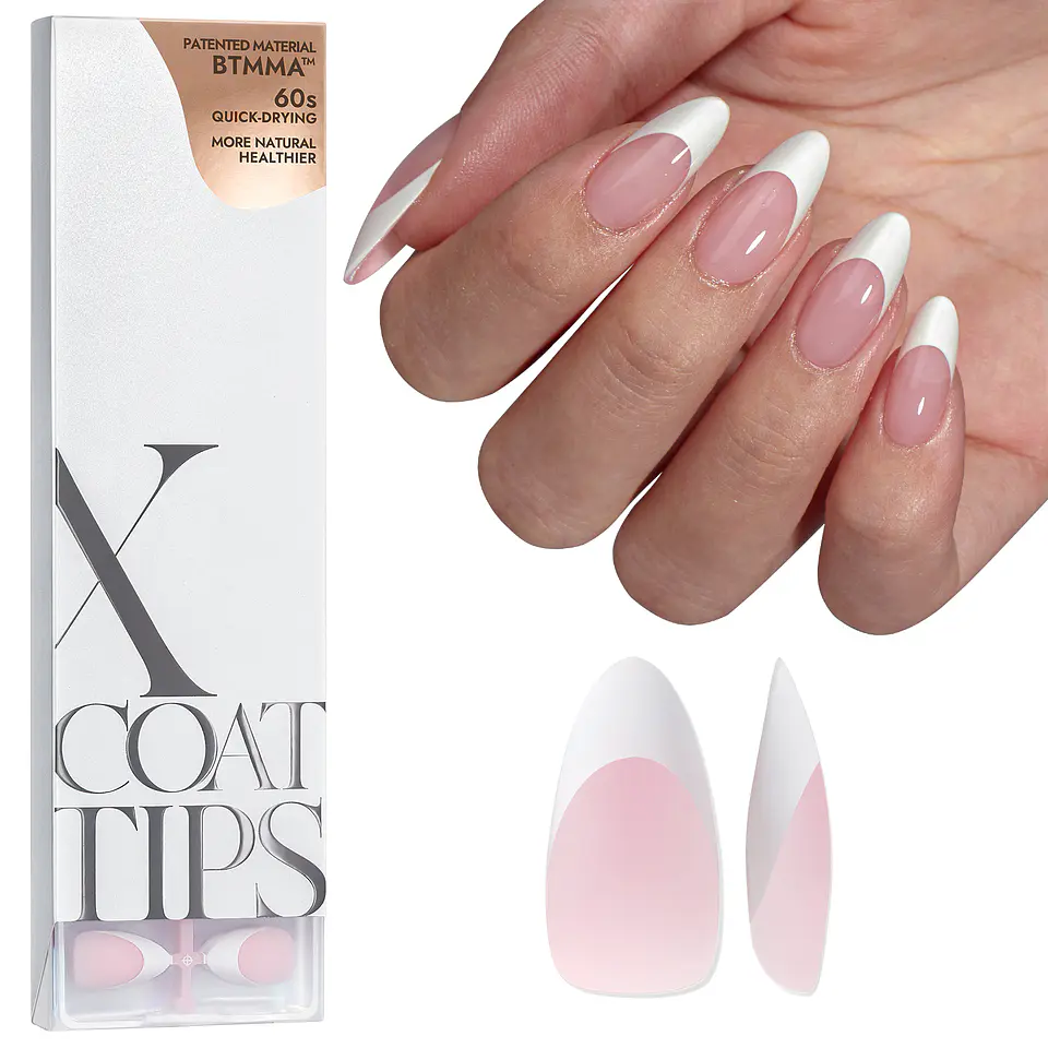 XCOATTIPS® French –Medium Almond White Tips 1