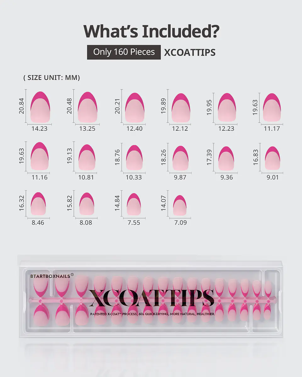 XCOATTIPS® French – Short Almond Pink Tips  4
