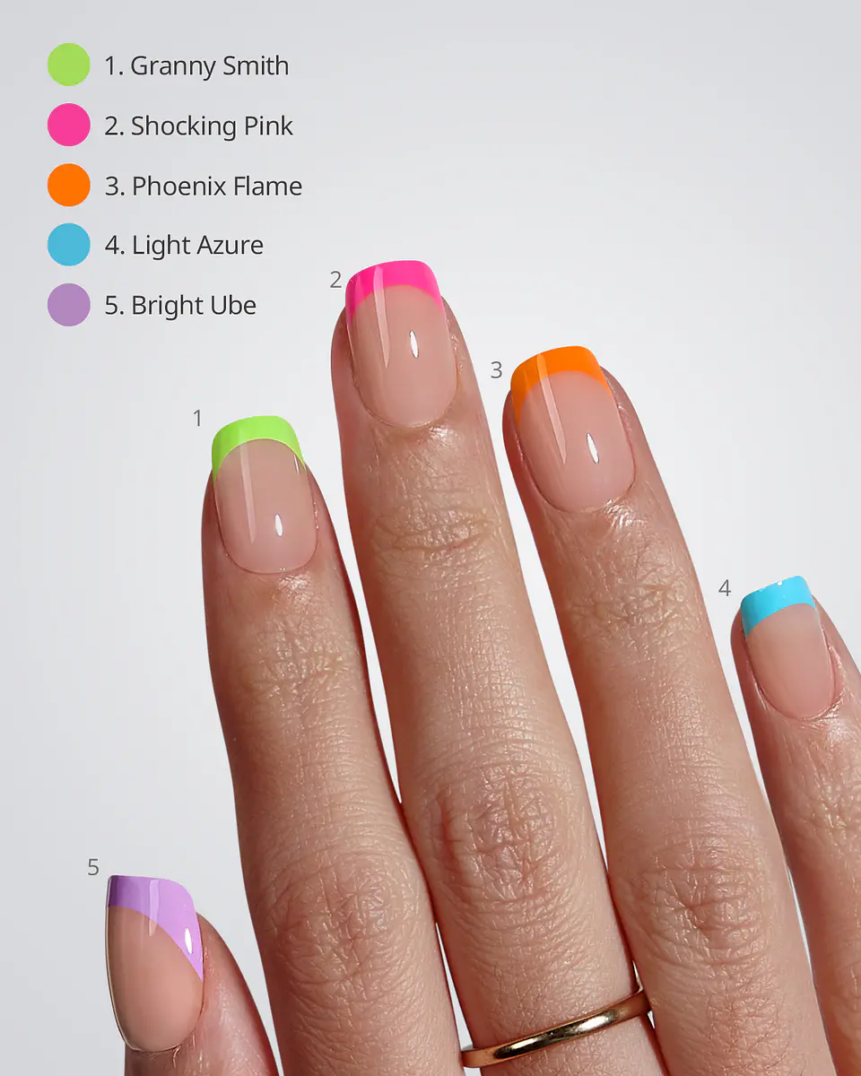 XCOATTIPS® French – Extra Short Square Brighter Pastel Tips 3