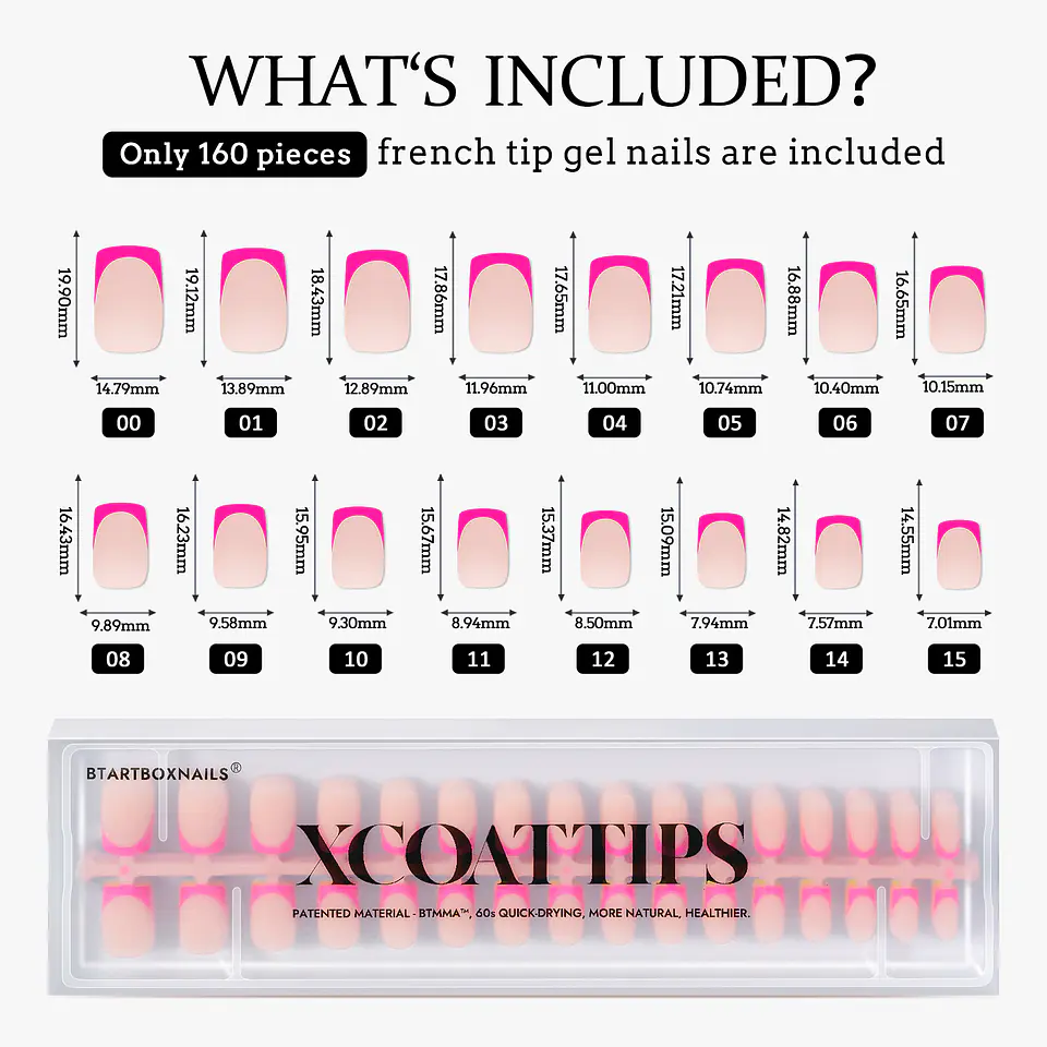 XCOATTIPS® French – Short Square Brighter Pastel Tips  4