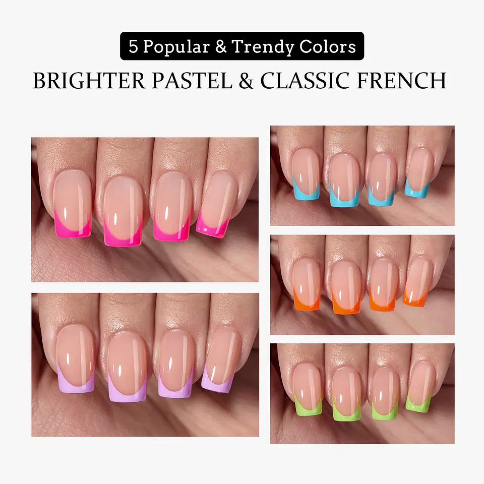 XCOATTIPS® French – Short Square Brighter Pastel Tips  3