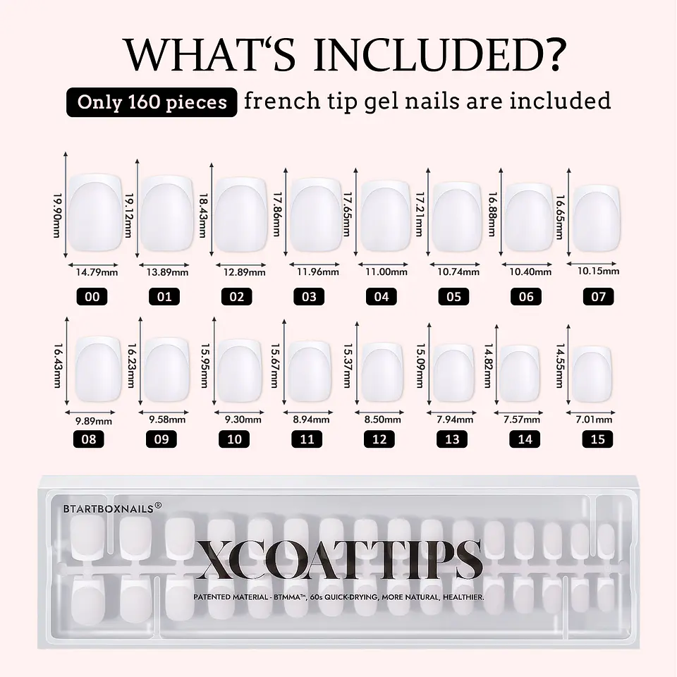 XCOATTIPS® French - Short Square White Tips 4