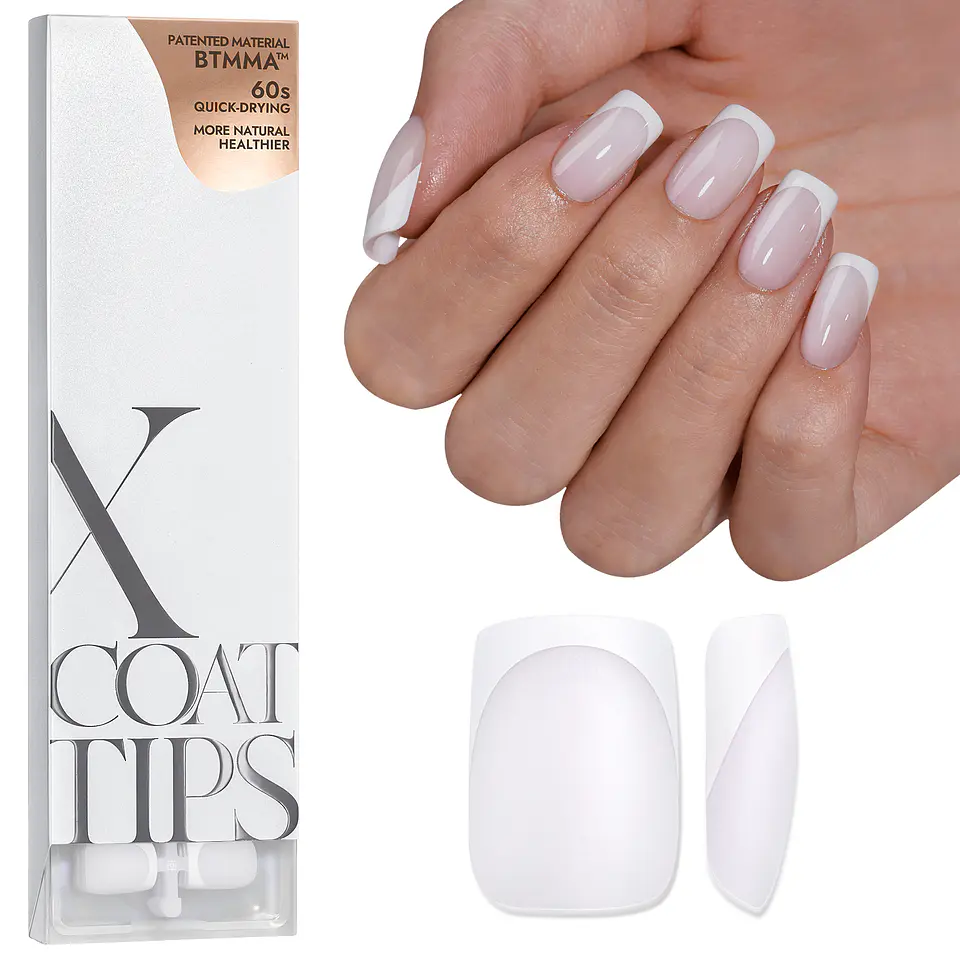 XCOATTIPS® French - Short Square White Tips 1
