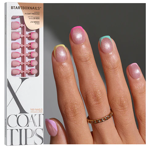XCOATTIPS® French Brighter Pastel - Cat-Eye Base Ultra Short Squoval