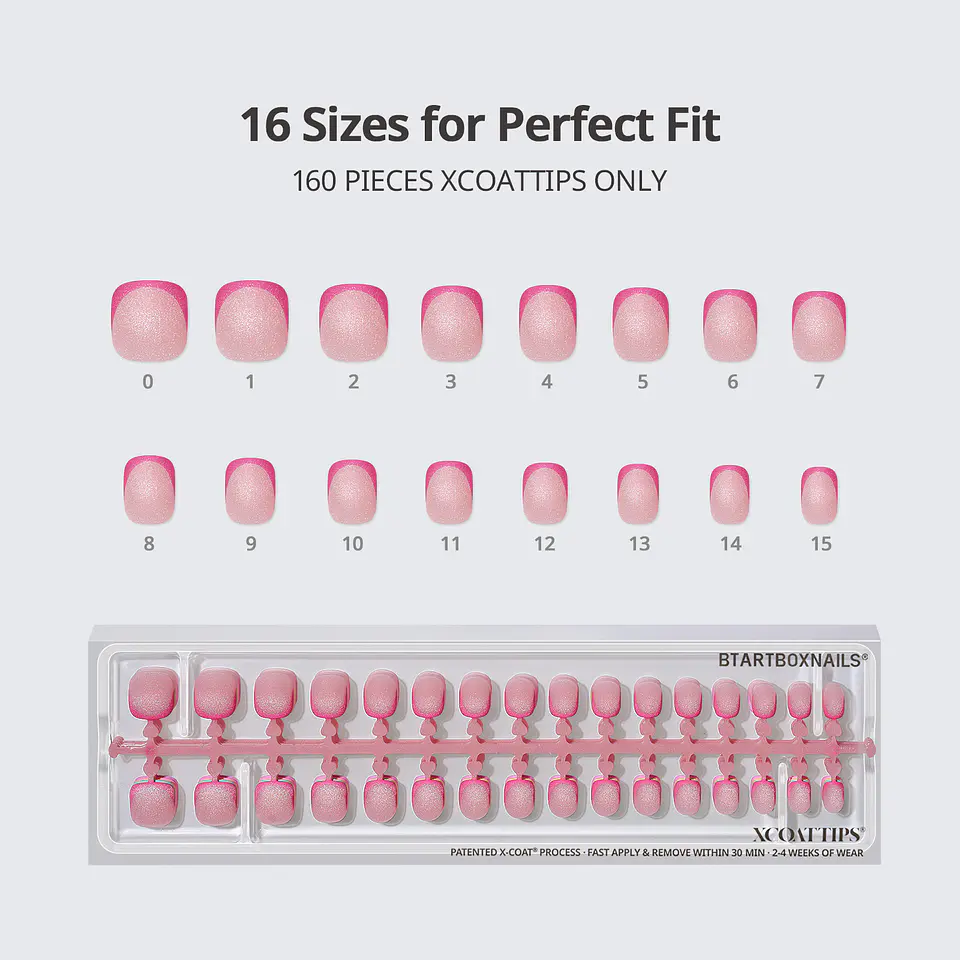 XCOATTIPS® French Brighter Pastel - Cat-Eye Base Ultra Short Squoval 4
