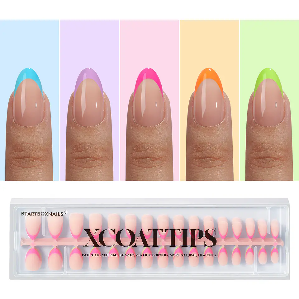 XCOATTIPS® French - Short Almond Brighter Pastel Tips 1