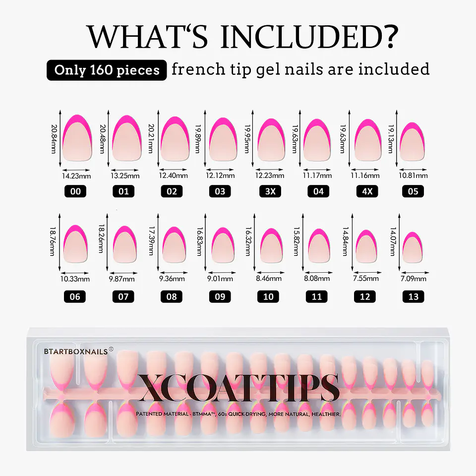 XCOATTIPS® French - Short Almond Brighter Pastel Tips 5