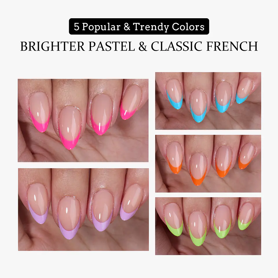 XCOATTIPS® French - Short Almond Brighter Pastel Tips 4
